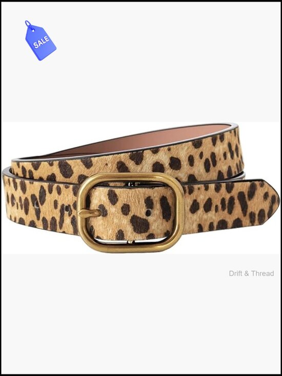 Genuine Leather Leopard Print Belt Women Waist Belts Classic Needle Buckle Ani main image 5